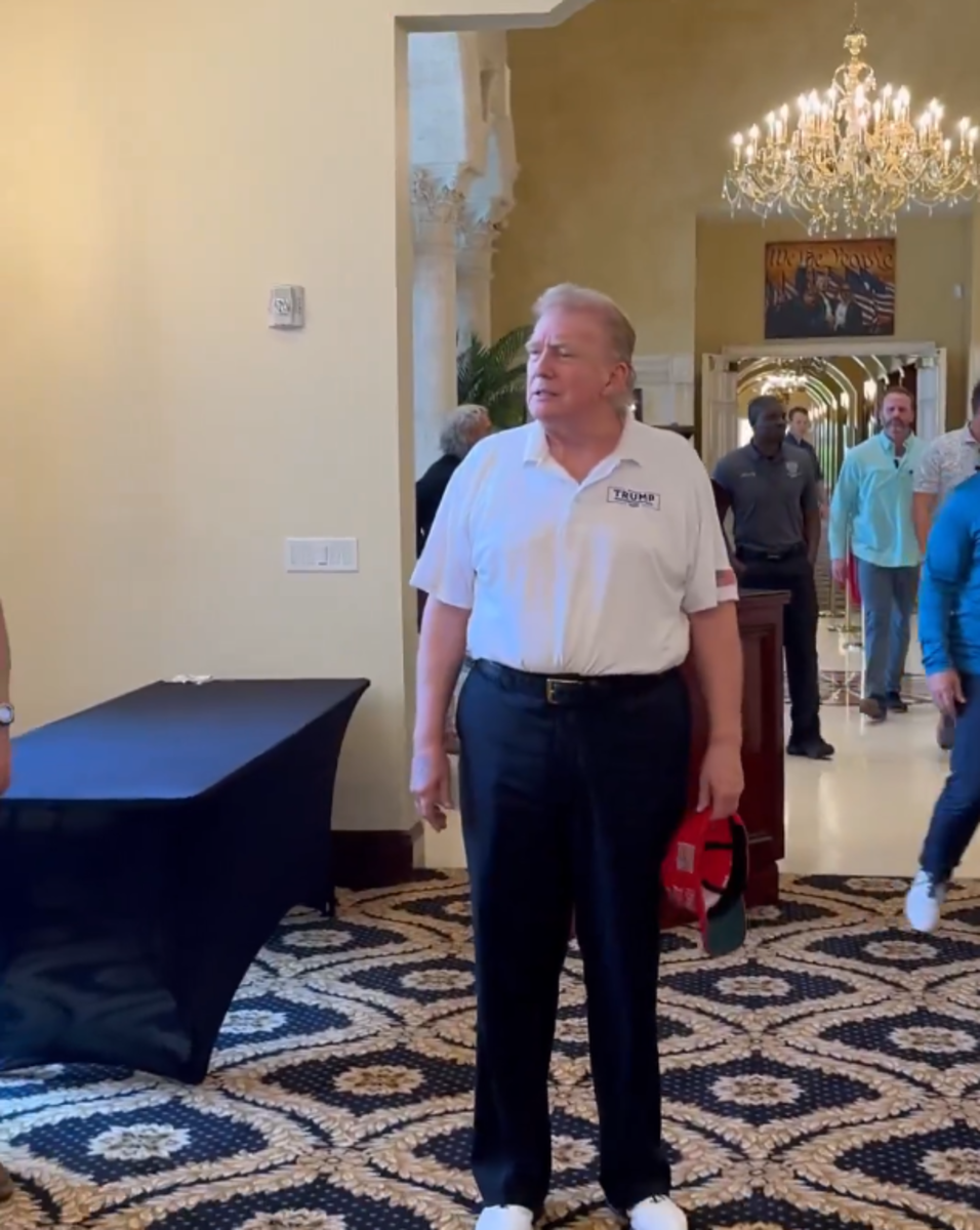 Screenshot from video of Donald Trump at one of his golf clubs where you can see him sporting a new haircut, Photo Credit: Michael Solakiewicz/X